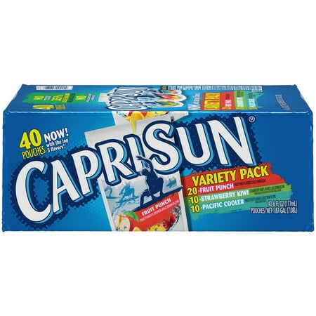 Kiwi Juice - Capri Sun Fruit Punch, Strawberry Kiwi & Pacific Cooler Juice Drink Variety Pack 40-6 fl. oz. Pouches