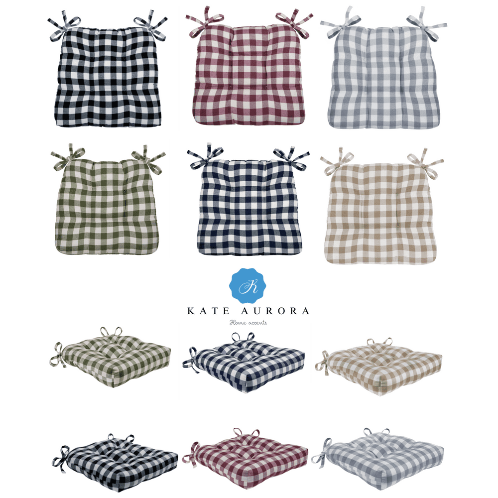 Kate Aurora Country Living Plush Gingham Plaid Checkered Country