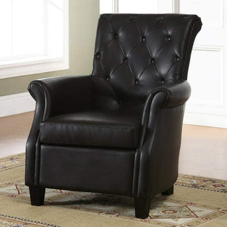 Turner Leather Armchair Baxton Studio Brixton Classic and Contemporary Brown Faux Leather Button-tufted Upholstered Armchair ()