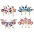 thumbnail image 4 of Meidiya Crystal Rhinestones Hair Barrettes Flower Butterfly French Clip Vintage Spring Hair Clips Bridal Thin Hair Jewelry for Women Girls, 4 of 8