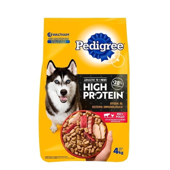 Alimento para Perro Pedigree High Protein Adultos Sabor Res y Pollo 4 kg