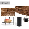 thumbnail image 4 of Small Wicker Round End Table, 16 in Rattan End Tables with Removable Tray, Waterproof Sofa Coffee Side Table, Indoor&Outdoor Side Tables for Patio, Living Room Bedroom Office, 4 of 8