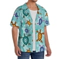 thumbnail image 2 of Sigee Turtles And Sea for Men's Casual Short Sleeve Button Down Shirts Men's Shirts Summer-Small, 2 of 5