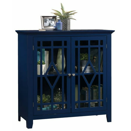 Pemberly Row Accent Curio Cabinet in Indigo Blue (Best Computer Cabinet India)