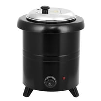 Electric Soup Warmer, 10.5QT Commercial Soup Kettle with Hinged Lid and Detachable Insert Pot, 86-195 ℉ Adjustable Temperature 304 Stainless Steel Soup Warmer for Restaurants and Home