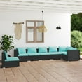 thumbnail image 1 of vidaXL 7 Piece Garden Lounge Set with Cushions Poly Rattan Black, 1 of 4