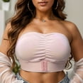 thumbnail image 3 of Versatile Front Closure Strapless Bra Everyday Comfort & Casual Wear; Supportive Wire-Free Ideal Push-Up For Smooth Invisible Look(Light Pink-H,XX-Large), 3 of 5