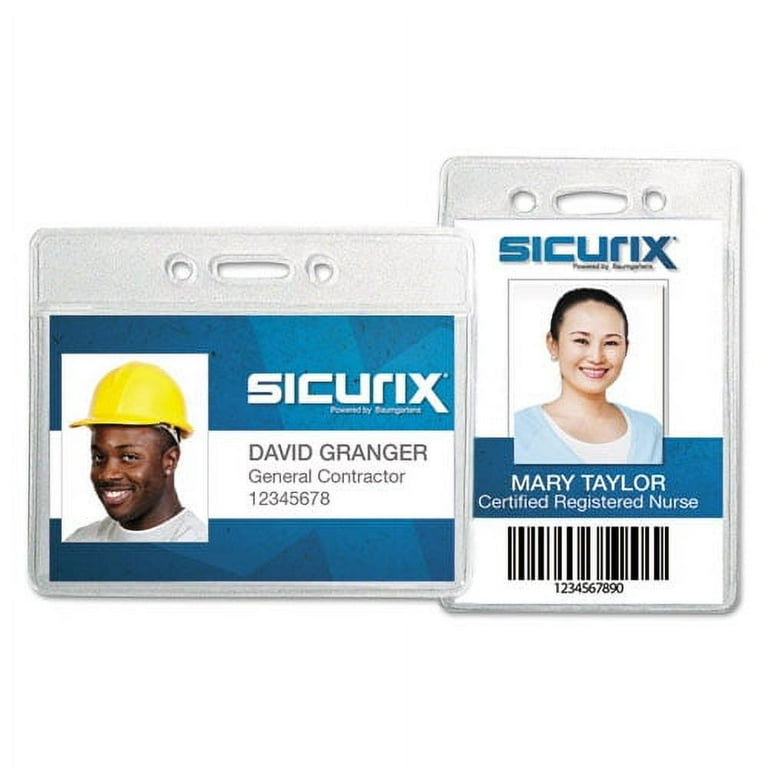SICURIX Badge Holder, Vertical, 2.75 x 4.13, Clear, 12/Pack SICURIX Badge Holder, Vertical, 2.75 x 4.13, Clear, 12/Pack