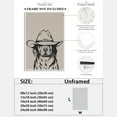 thumbnail image 2 of Western Dog Canvas Wall Art Vintage Animal Prints Black Cowboy Dog With Hat Pictures Posters Wall Decor for Living Room Kitchen Bedroom Wall Paintings 12x18inch Unframed, 2 of 16