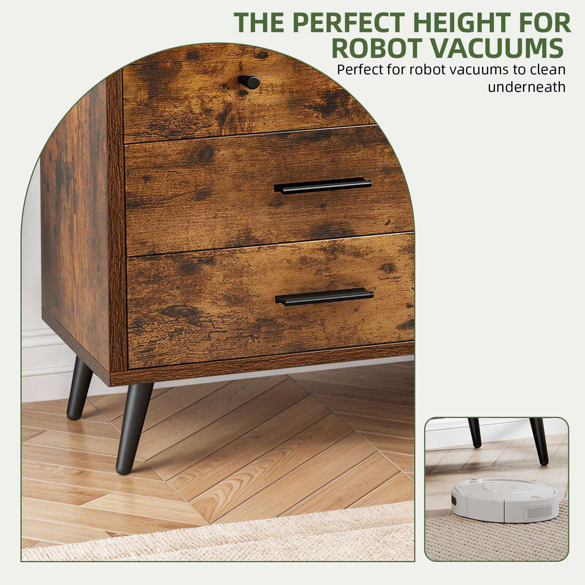 Uforic 6-Drawer Horizontal Dresser for , Wood Chest of Drawers, Brown