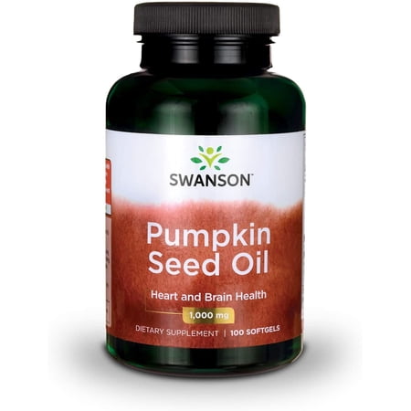 Swanson Pumpkin Seed Oil Brain Health Cardiovascular Support High Bioavailable Essential Fatty Acids (EFAs) Combination Herbal Supplement 1000 mg 100 Softgel Capsules