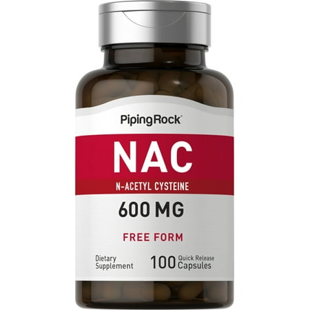 N-Acetyl Cysteine (NAC) 600 mg | 100 Coated Caplets for Men and Women | by Piping Rock