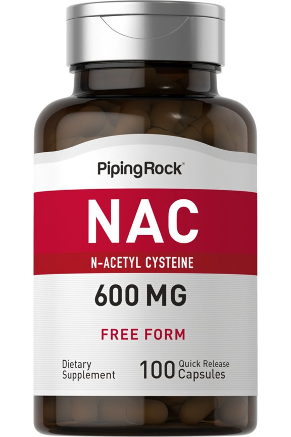 N-Acetyl Cysteine (NAC) 600 mg | 100 Coated Caplets for Men and Women | by Piping Rock