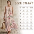 thumbnail image 7 of Xoenoiee Pink Cherry Blossom Print Maxi Dresses for Womens Casual Summer Boho Sleeveless Cotton Linen Flowy Long Dress Ankle-Length Elegant Classy Beach Vacation Ladies Dresses Plus Size, Size M, 7 of 7