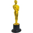 thumbnail image 2 of Gold Award Trophies (12 Pack) (6 Inches) Bulk Golden Plastic Statues. Standing Man Award Holding a Large Star Trophy for Movie Ceremony, 2 of 8