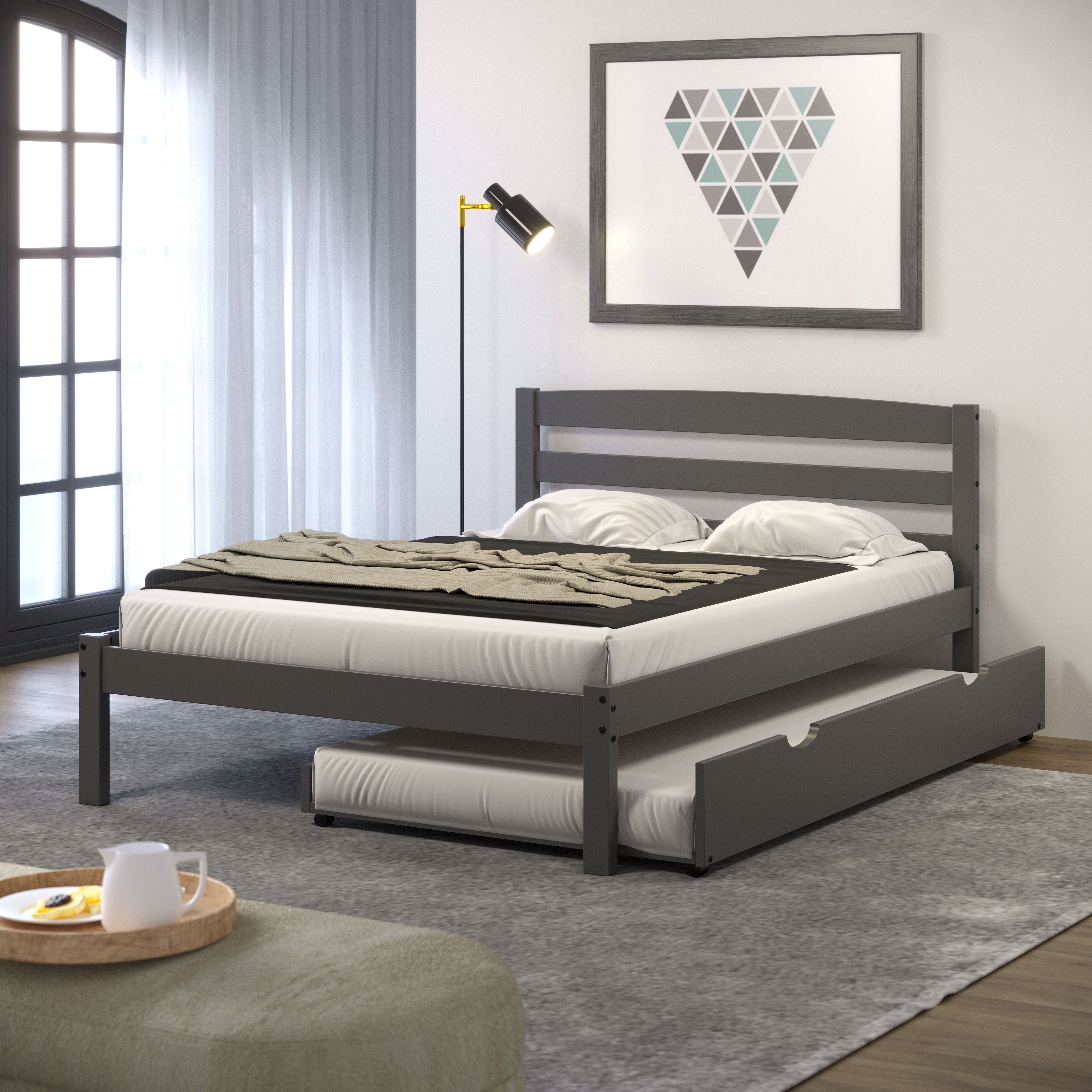 Donco Kids Econo Scandinavian Full Dark Grey Bed, Full, Dark Grey