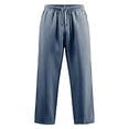 thumbnail image 3 of Men's Striped Relaxed Trousers, Drawstring Elastic Waist Pants, Lightweight Summer Casual Bottoms, 3 of 6