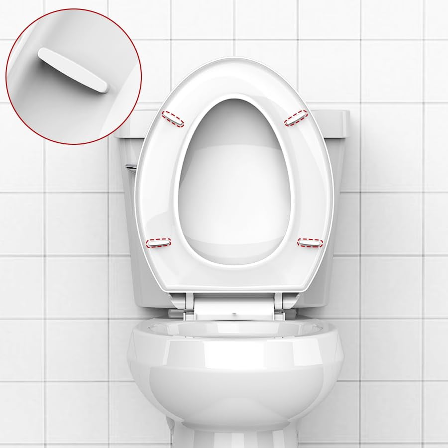 Built-In Toddler Training Toilet Seat Round Shape, Dual Slow-Close Covers for Child & Adult, Easy Installation for Bottom-Mounted Toilets