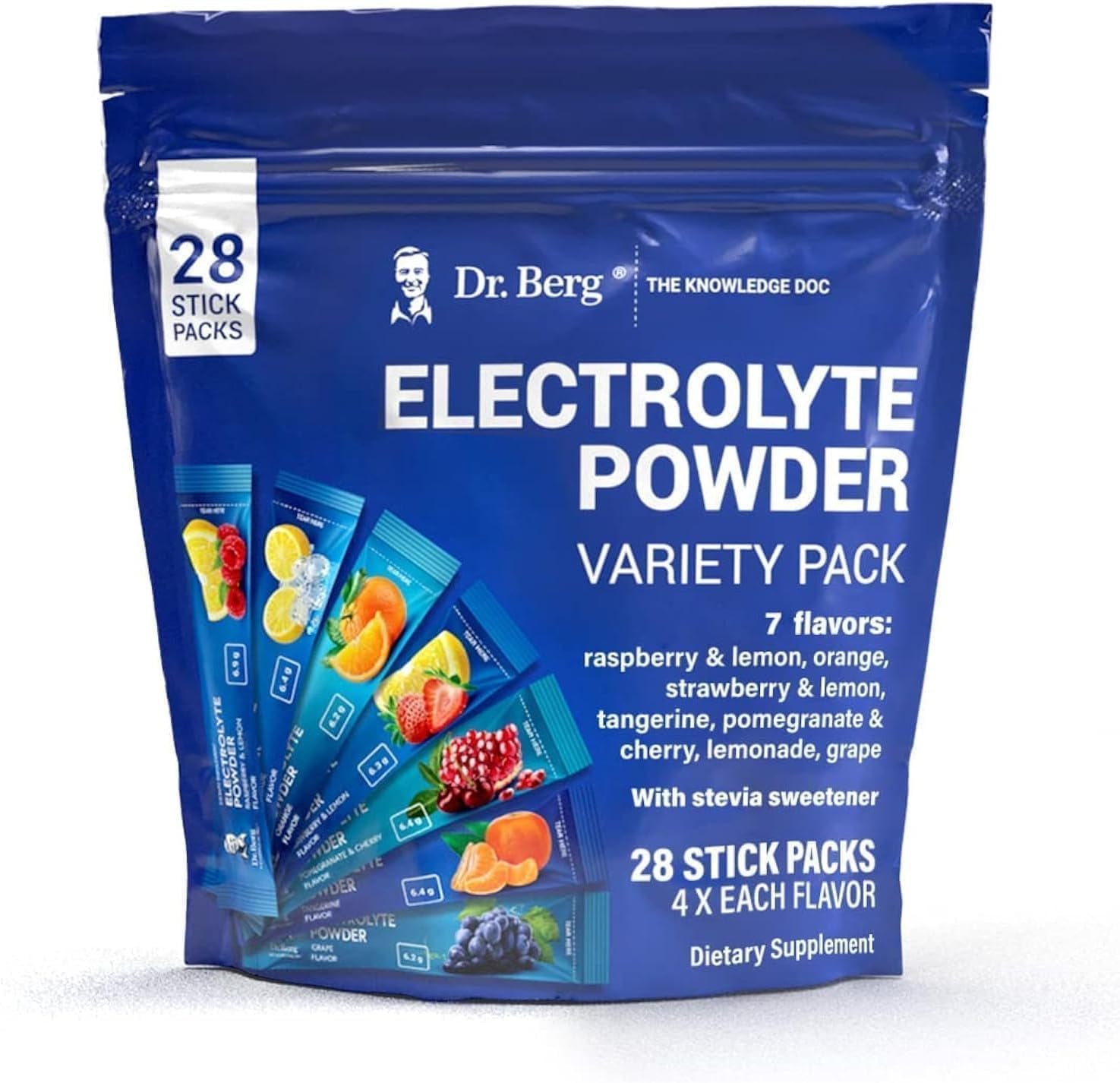 Dr. Berg Electrolyte Powder - Variety Pack, 28 Electrolytes Powder Hydration Packets