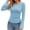 C-Blue503, variant on Flare Long Sleeve Shirts Women Solid Color Fitted T Shirt Boat Neck Sexy Slim Fit Basic Tee Spring Fall Versatile Tops