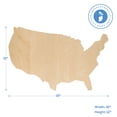 thumbnail image 3 of Wooden United States Map Cutout 11 x 18-inch, Pack of 25 State Crafts Blank Shape of States for School & July 4th, by Woodpeckers, 3 of 7
