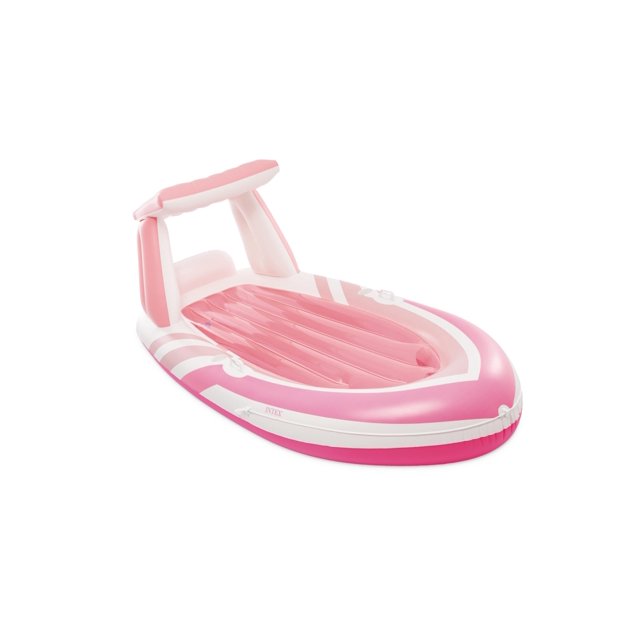 INTEX Pink Paradise Boat Float : Inflatable Pool Float â?? Perfect for Pool Parties â?? 2 Cup Holders â?? 220 Weight Capacity â?? 96" x 47" x 38"