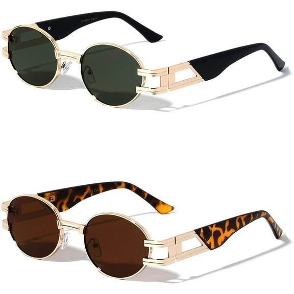 Flawless Oval Retro Art Nouveau Vintage Style Metal Frame Sunglasses