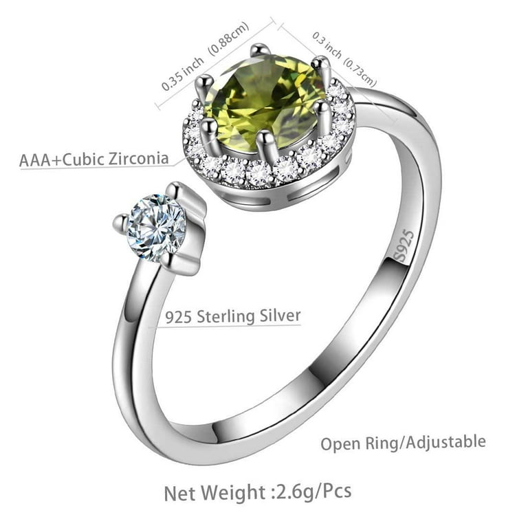August birthstone rings best sale walmart
