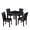Black, variant on PORKISS Dining Table Set for 4, Solid Wood Dining Room Set with 1 Square Table 4 Upholstered Chairs, Dinner Table with Padded Chairs for Home Kitchen, Gray
