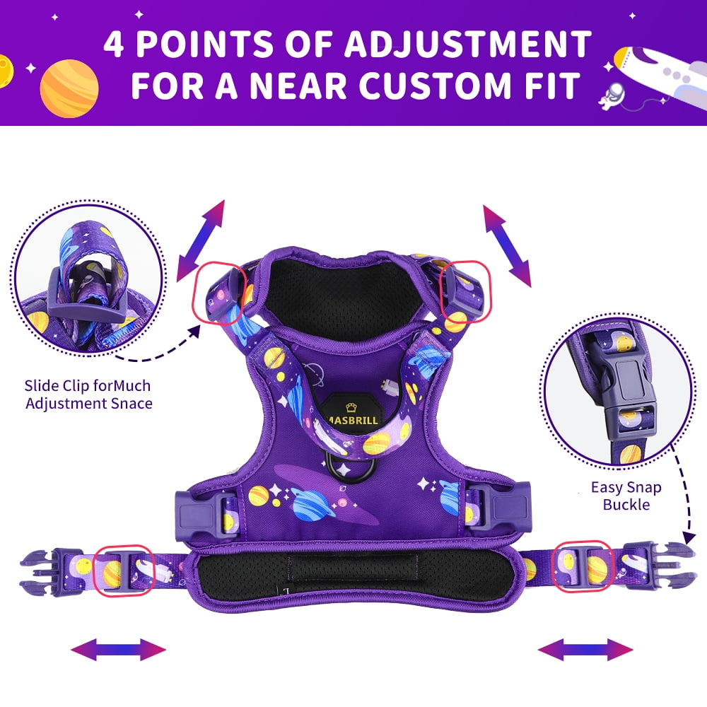 MASBRILL No Pull Dog Harness, Reflective Dog Vest with Handle No Choke Soft Padded Dog Harness for Medium Large Dogs