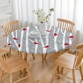 thumbnail image 3 of Gray Christmas Cardinal Bird Pattern Round Fitted Tablecloth with Elastic Edge,Dining Table Cover Waterproof,Outdoor Round Tablecloth for Camping,Dining,Indoor and Outdoor, 3 of 7