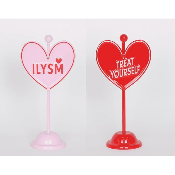 Valentine's Day Red, Pink and White Heart Tabletop Decorations, 6.75 in, by Way To Celebrate