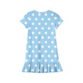 thumbnail image 3 of Abcomgle Girls Short Sleeve Summer Dress Kids Casual A-Line Short Sleeve Tshirt Dresses Polka Dot Ruffle Hem Swing Holiday Sundresses with Pockets for 4-14t Kids, 3 of 4