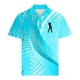 thumbnail image 4 of Fnnxeal Mens Golf Polo Shirt Summer Short Sleeves Print Button Casual Collared Sky Blue Polo Shirts for Men Size L, 4 of 5
