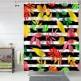 thumbnail image 2 of Fall Shower Curtain Harvest Maple Leaf Shower Curtains for Bathroom Colorful Leaves Black Stripes Bath Curtains Sets for Autumn Thanksgiving Seasonal Bathroom Decor Fabric Waterproof 72 x 72 in, 2 of 6