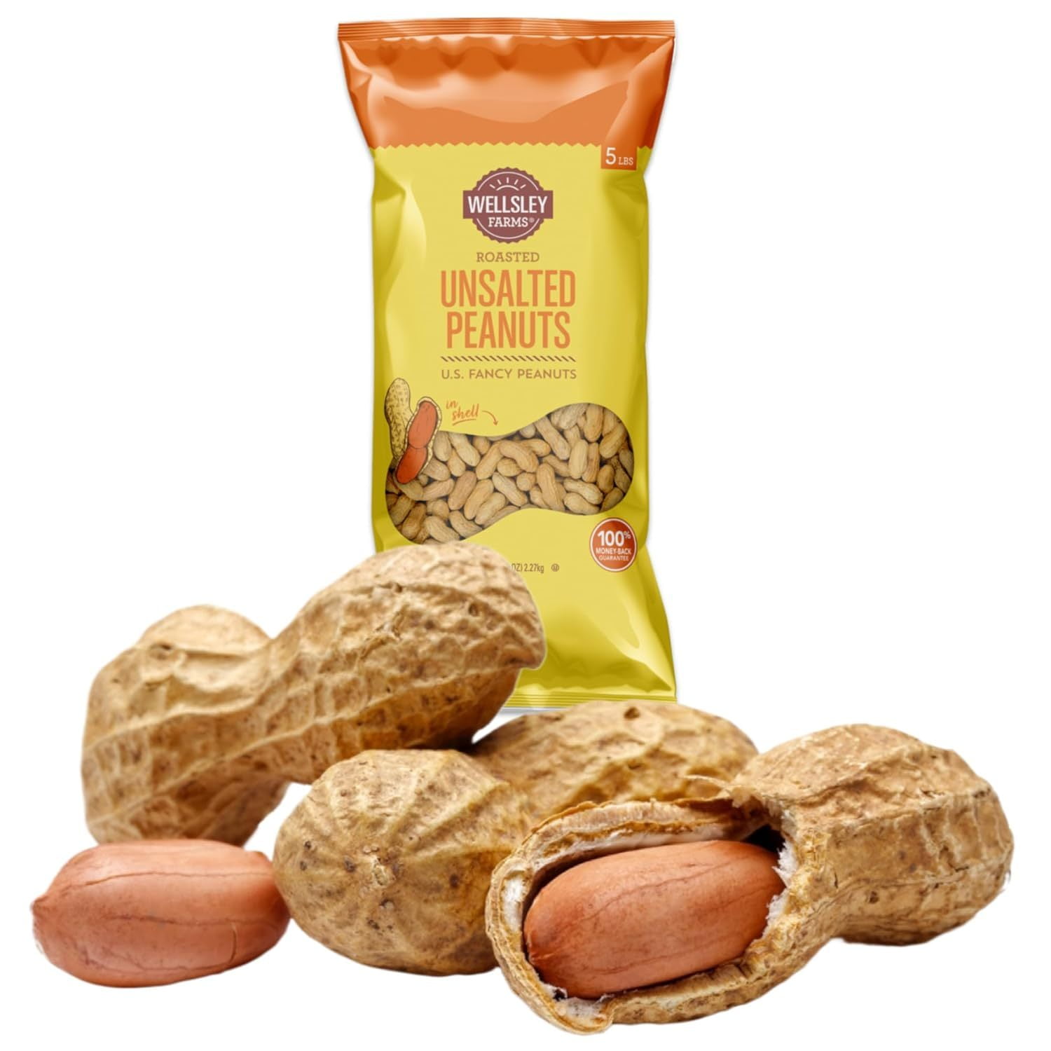 ZYSF Unsalted & Roasted In-Shell Peanuts, 80.0 Ounce