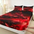 thumbnail image 4 of Feelyou Neon Race Car Twin Sheet Sets for Kid, Fashion Automobile Twin Fitted Sheet, Red Racing Horse Animal Flat Sheet, Luxury Bedroom Decor, 3-Piece, 4 of 8