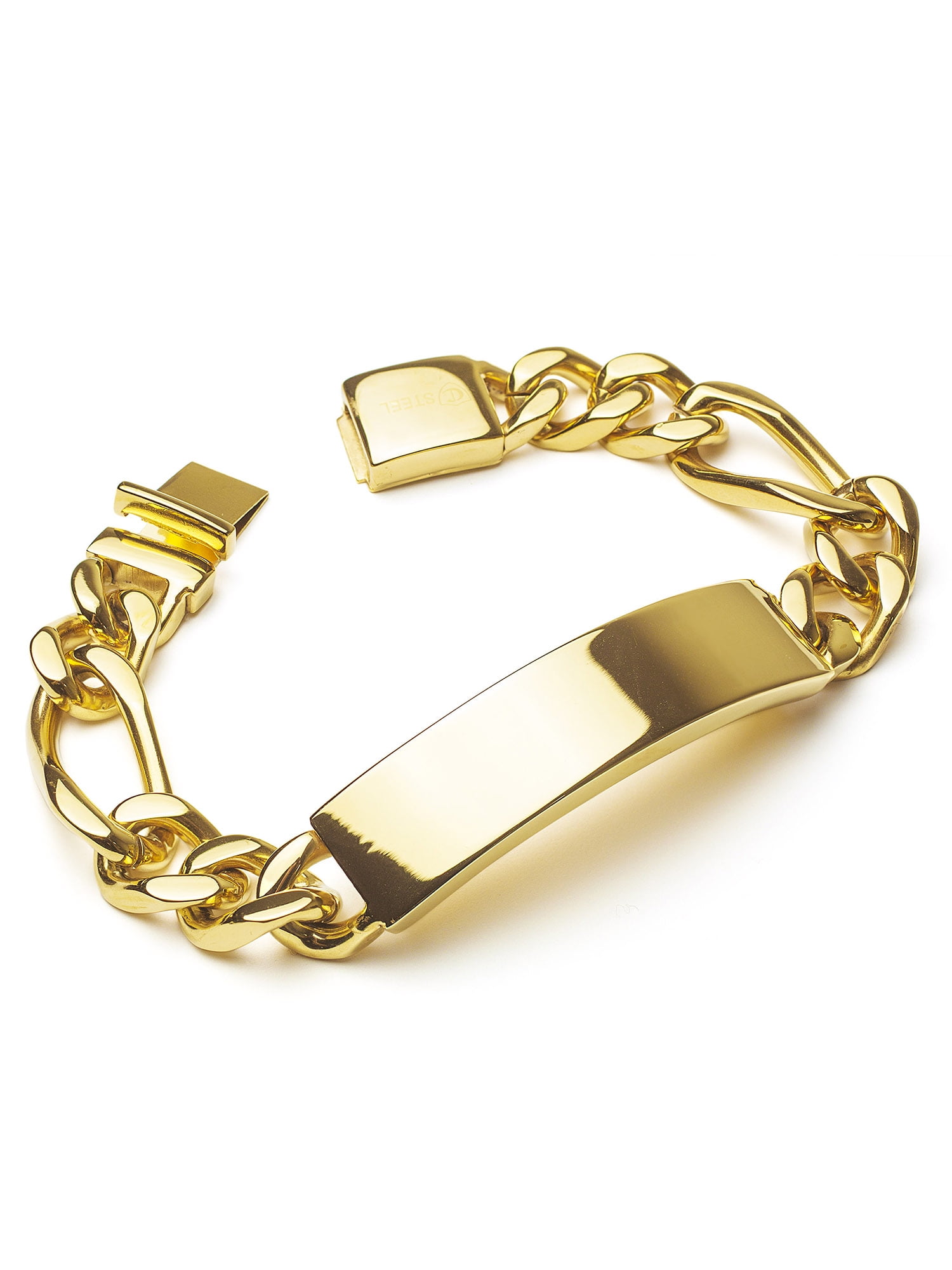 Coastal Jewelry Stainless Steel Engravable Gold Plated ID Bracelet