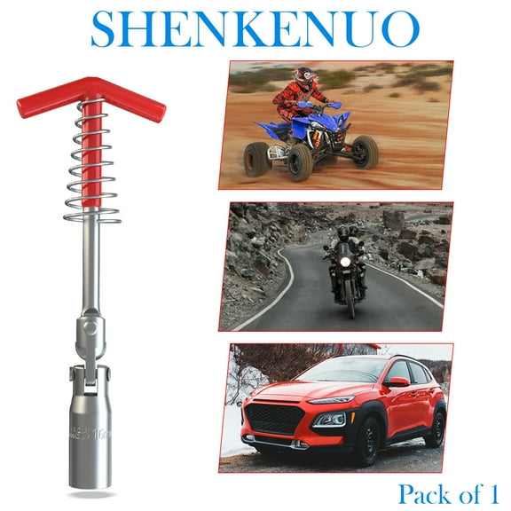 16mm(5/8") Automotive Magnetic Spark Plug Removal Tool, Car Spark Plug T-wrench Removal Installation Tool Socket,T-Handle Flexible Spanner ,Auto Repair Hardware Tools