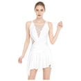 thumbnail image 3 of Sholeno Women Dance Dress Rhinestones Adorned Straps Backless Side Slit Flowy Asymmetrical Hem Dress White L, 3 of 6