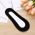 thumbnail image 4 of 5PCS 1 Pair of Socks+5PCS 1 Pair of Socks Black Cotton 10 Pairs/Set Women No Show Socks Silky Nylon Low Cut Non Slip Thin Liner Socks Hidden Socks for Boat Summer, 4 of 8