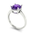 thumbnail image 2 of Solitaire Engagement Ring for Women - 2.5ct Natural Amethyst in 18K White Gold Promise Ring, 2 of 6