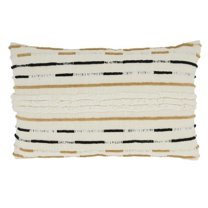 14 x 22 in. Textured Touch Corded Oblong Poly Filled Throw Pillow, Ivory
