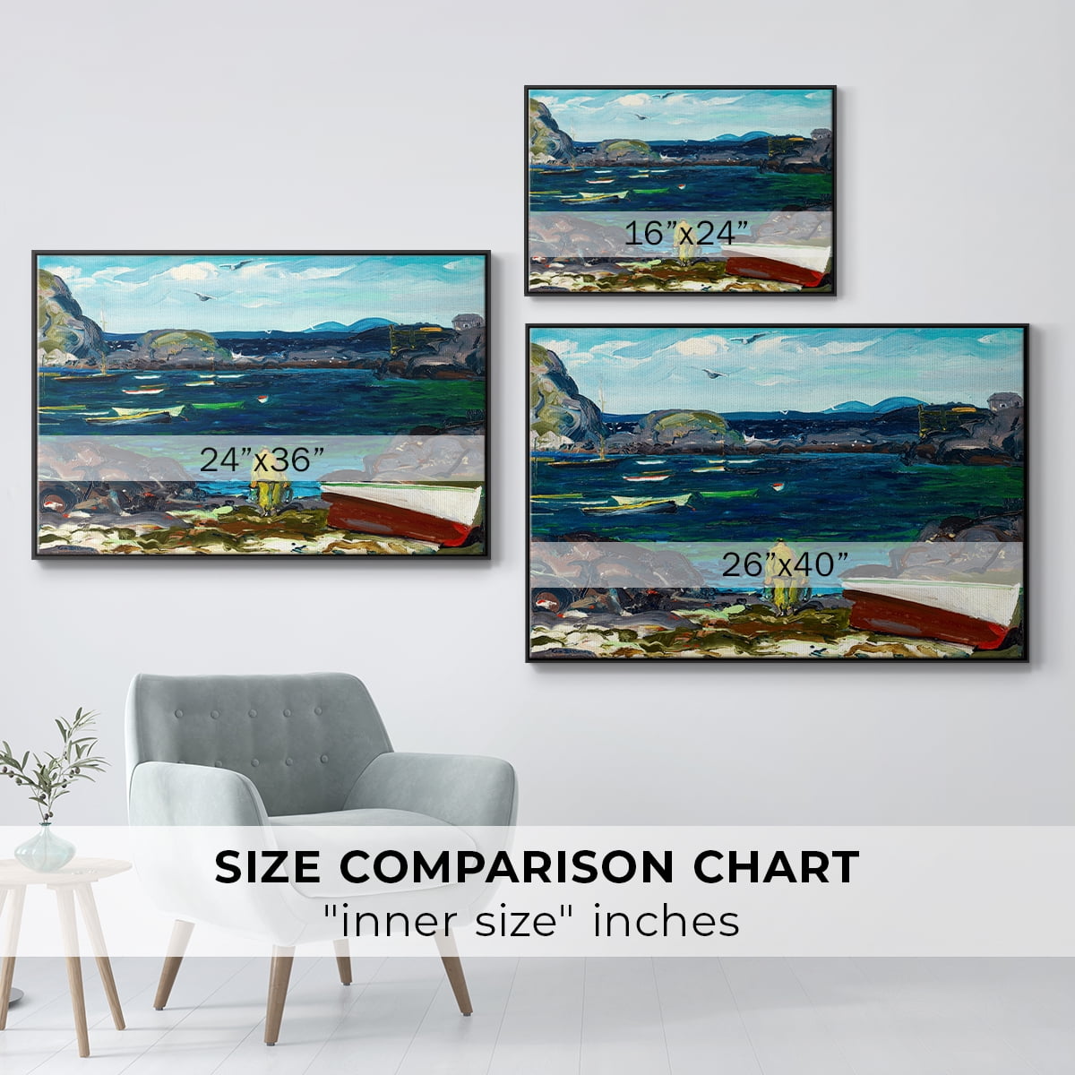 Vintage Landscape-CXVIII By Wexford Home Framed in Black Wood Gallery Wrapped Canvas 17 in. x 25 in.