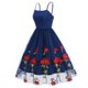 thumbnail image 3 of Vestido de Cóctel de Verano, Camisola Gasa Vestido sin Mangas con Bordado Rosa, Estilo de Fiesta de Cóctel de las Mujeres, 3 of 5