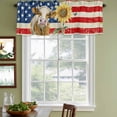 thumbnail image 3 of Farmhouse Cow USA Flag Curtain Valances for Windows, Kitchen Valance Window Treatments Panel 2 Pack, Vintage American Flags Sunflower Rod Pocket Short Curtains for Bathroom Bedroom 54 x 18 Inch, 3 of 8