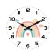 thumbnail image 2 of Bonito reloj analógico de arcoíris silencioso, decoración de pared sin tictac, decoración para el hogar y la cocina. 30 cm, 2 of 8
