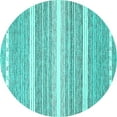 thumbnail image 1 of Ahgly Company Machine Washable Indoor Round Oriental Turquoise Blue Industrial Area Rugs, 3' Round, 1 of 4