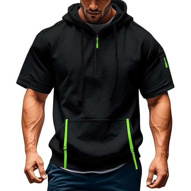 pstuiky Camisas casuales de manga corta para hombre, Camisa de verano de manga corta con botones y cuello alto para hombre ropa de hombre m