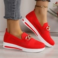 thumbnail image 2 of Domuza Womens Orthopedic Shoes Arch Support Slip on Non Slip Work Shoes Breathable Knitted Mesh Stretch House Shoes Comfortable 2026 Orthopedic Shoes Red 8（EU-40）, 2 of 7